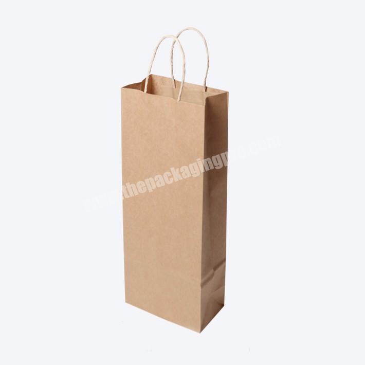 Custom Foldable kraft paper bag for wine packing