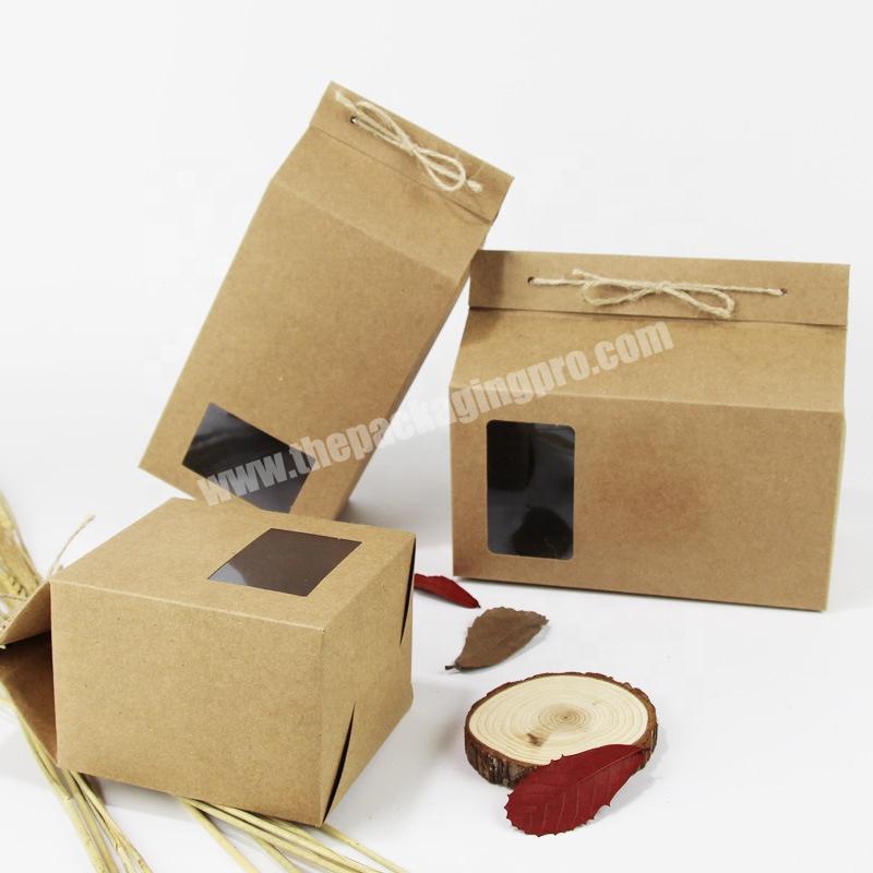 Custom foldable window food grade kraft paper bakery cookies big packaging box