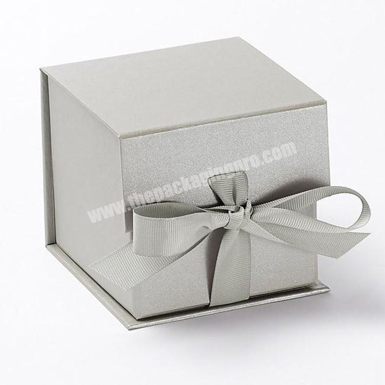 Custom Folding  Paper Decorative Gift Box With Ribbon