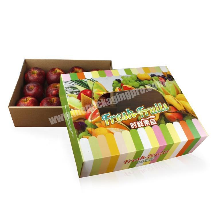 Custom Folding Stripe Packaging Paper  Boxes for Fruits & Vegetables