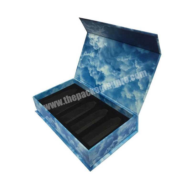 Custom full color printing magnetic cosmetics packaging box with EVA