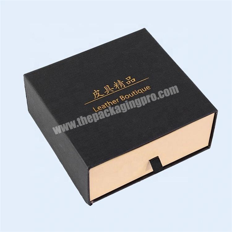 custom gift box packaging leather Boutique Square Boxes Drawer Box