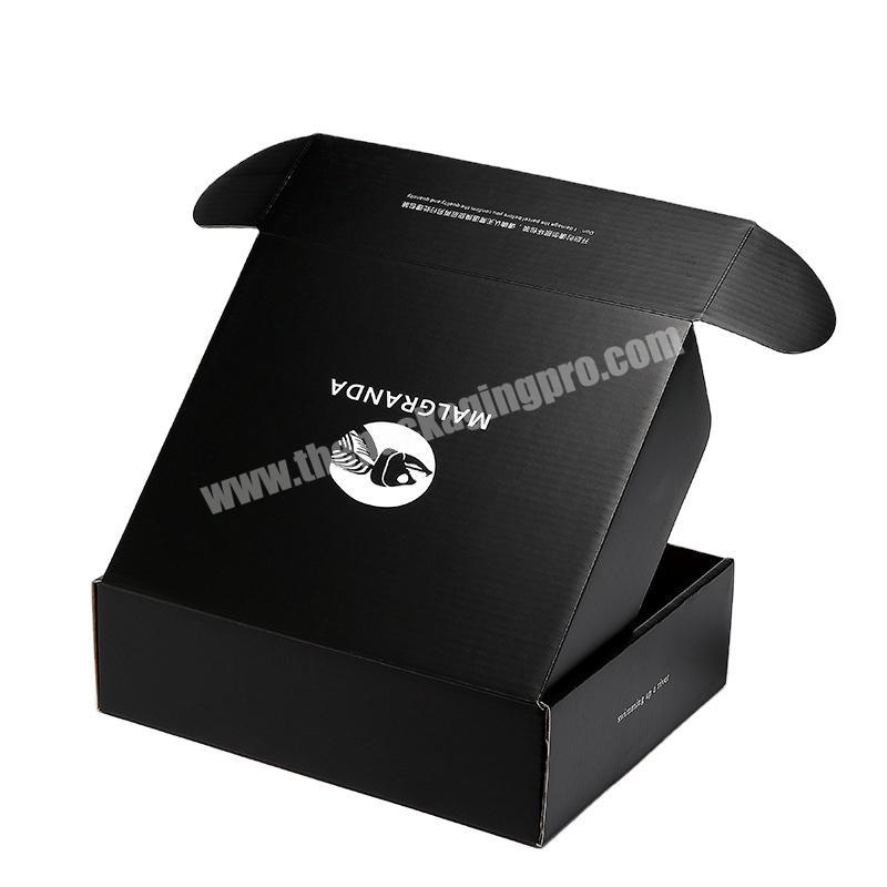 Custom gift packaging carton with logo printing corrugated letter box printing black folding beauty gift box