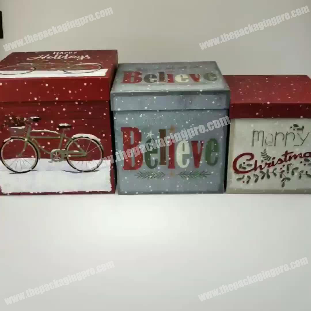 Custom Gift Packaging Hot Selling Square Christmas Gift Boxes