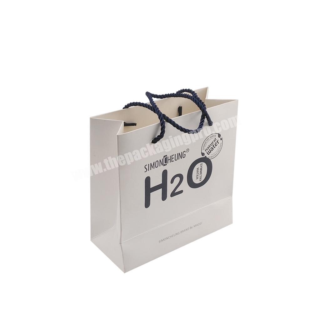 custom glossy lamination full color printing clothing paper shopping bags rope ribbon handles