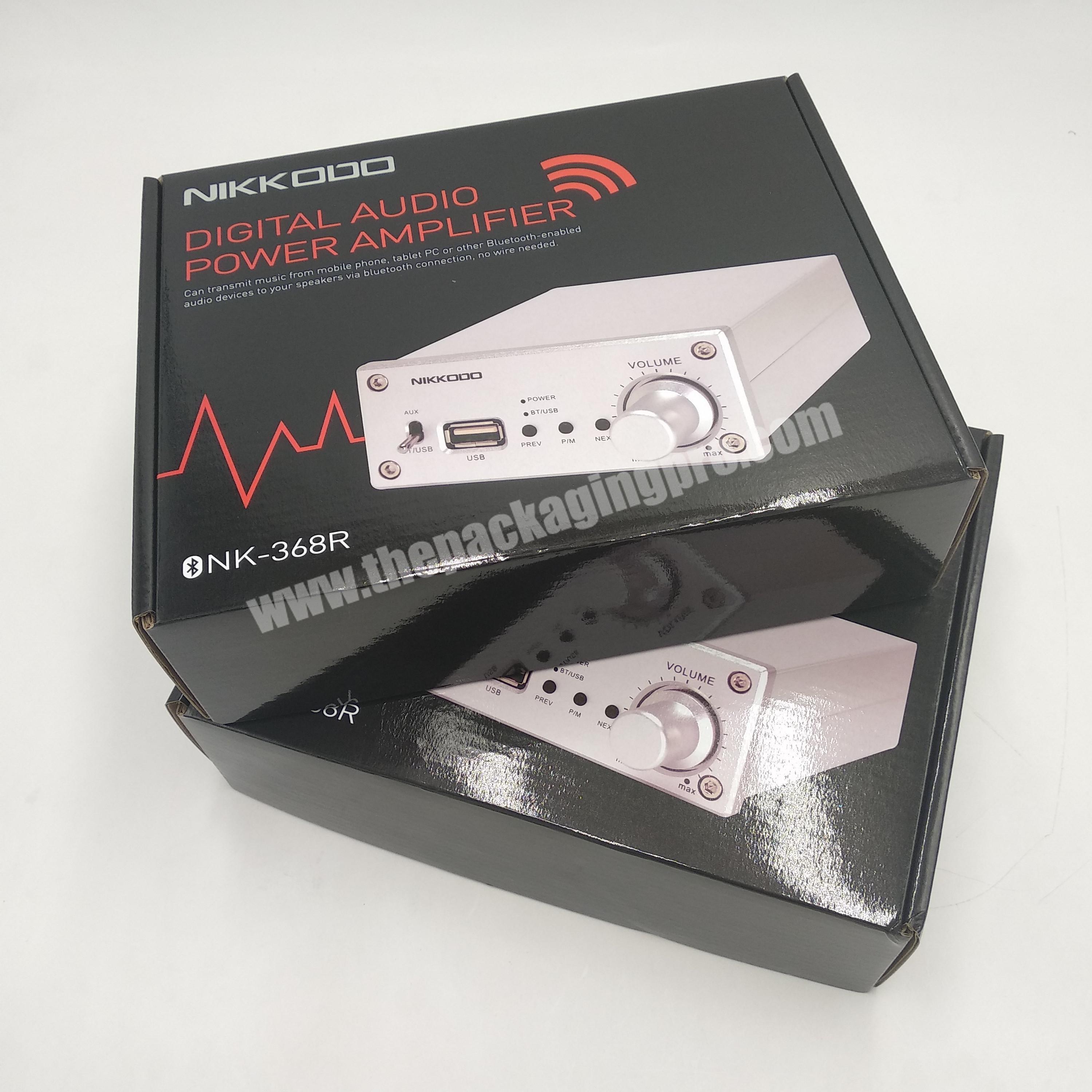 custom glossy lamination packaging folding paper box for digital audio power amplifier