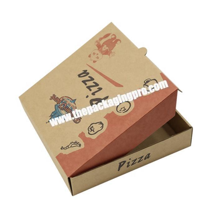 Custom glossy offset printing corrugated paper food pizza packaging box