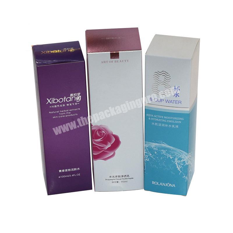 Custom glossy spot uv coating printing cosmetic packaging paper box in Guangzhou