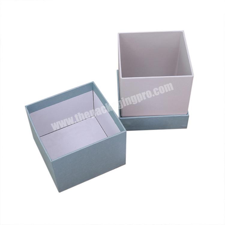 Custom Gold Foil Logo Candle Paper Packaging Gift Box with Lid