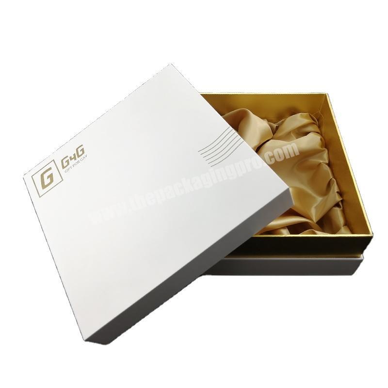 Custom Golden Paper Packaging Box With Satin Insert Tray