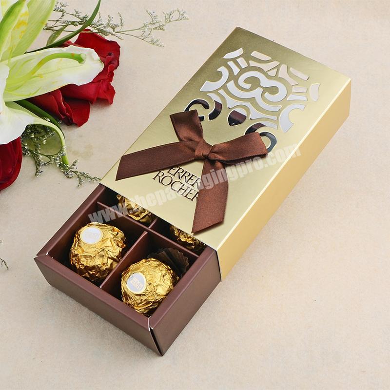 Custom Golden Wedding Favors Sweet Gifts Chocolate Candy Paper Box