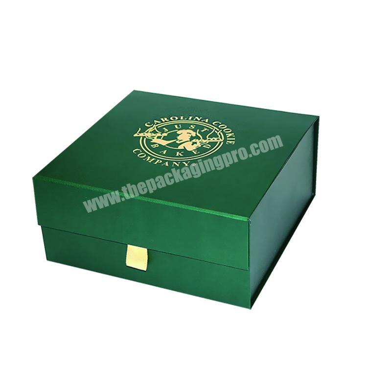 Custom Green Paper gift magnetic collapsable gift box