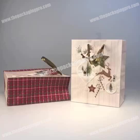 Custom hand made jewelry grocery gift kraft paper shopping handle paper bag