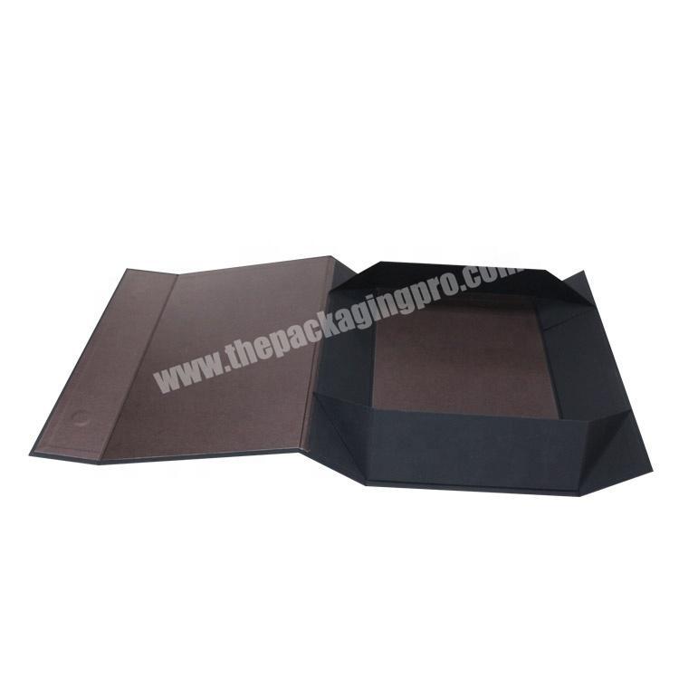 Custom handmade black cardboard paper folding rigid box packaging