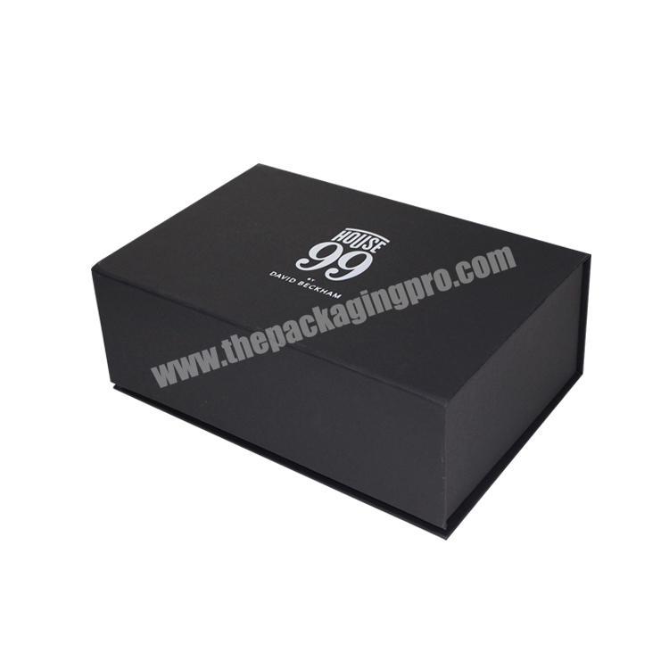Custom handmade Black Gift Box with White Printing