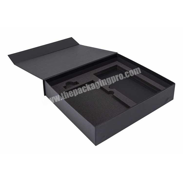 custom handmade black matte clamshell gift box