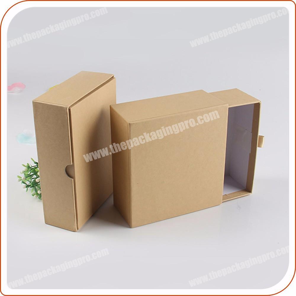 custom handmade kraft paper packaging box slide open gift box