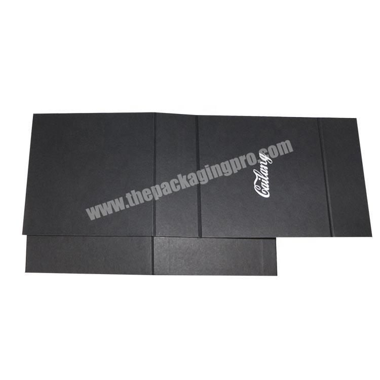 Custom Handmade Logo Recycled Cardboard Packaging Magnetic Closure Black Foldable  Clothes Paper Gift Boxes
