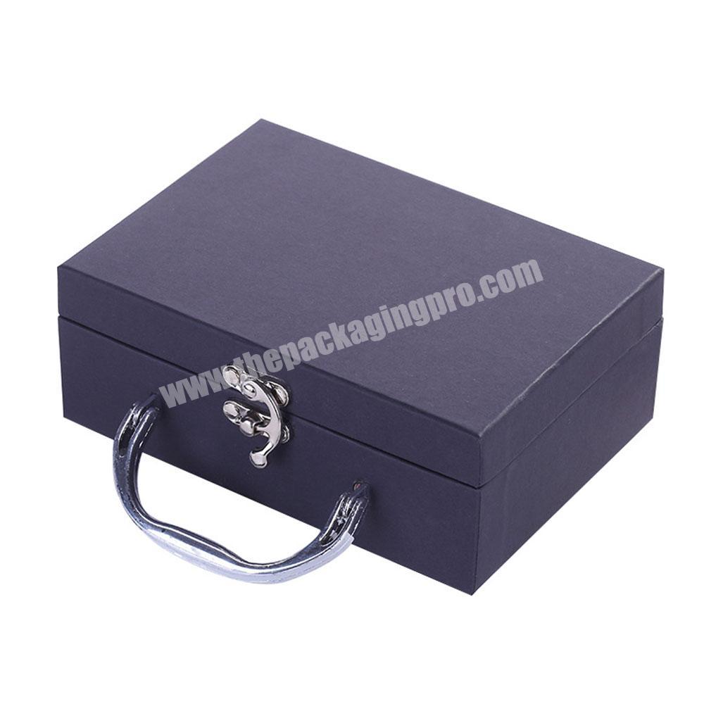 Custom Hard Cardboard Suitcase Gift Jewelry Storage Box Packaging With Metal Handle