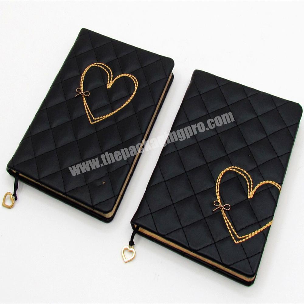 Custom Hardcover Notebook A5  Leather Classmate Diary With Ribbon  Bookmark