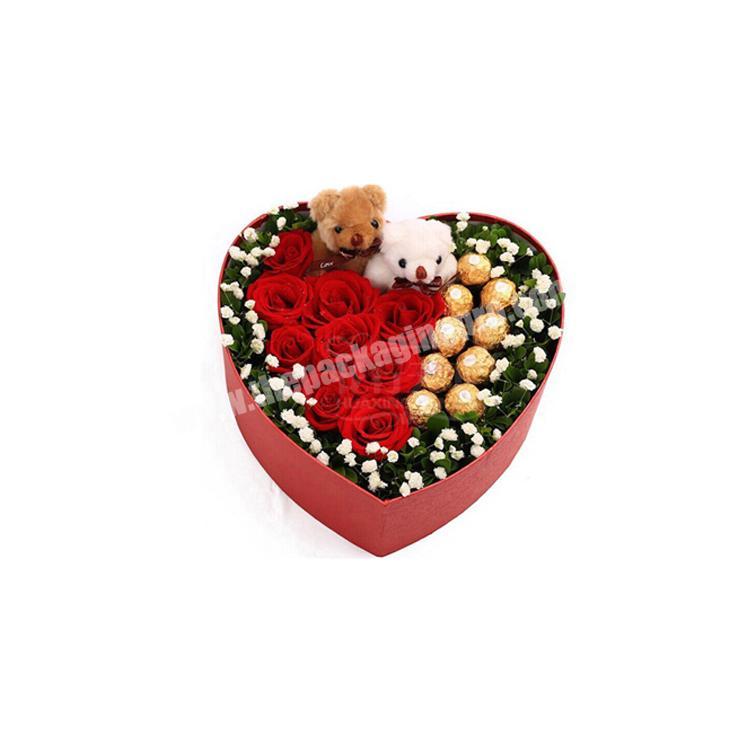 Custom heart shaped cardboard empty flower gift boxes for wedding