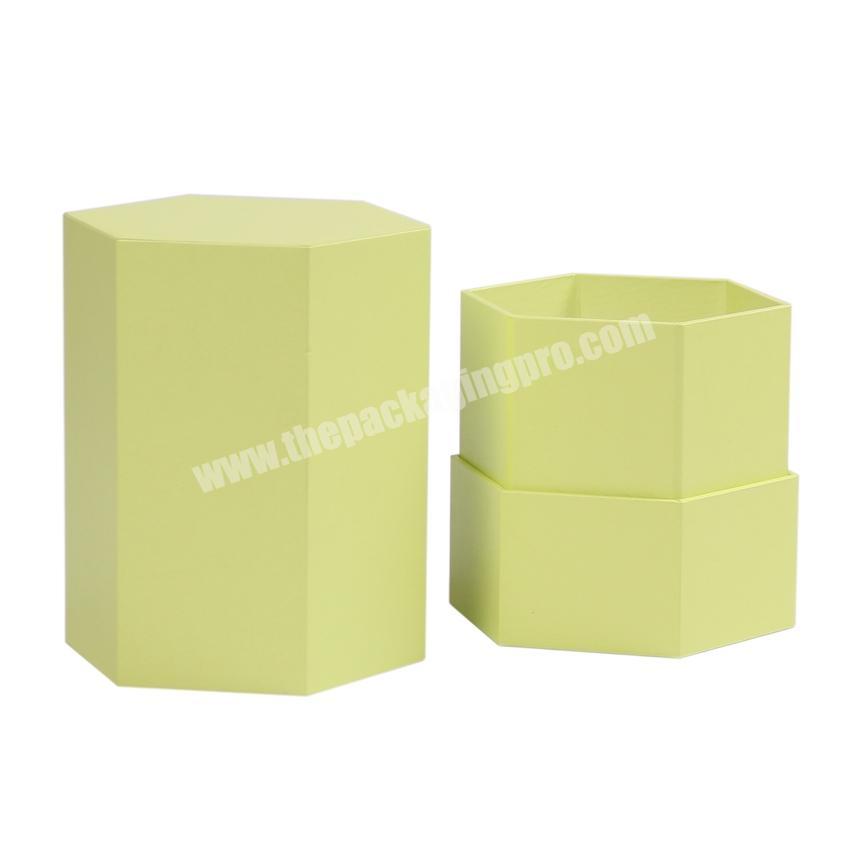Custom hexagon gift boxes for candle packaging candle packing boxes lid and bottom candle box