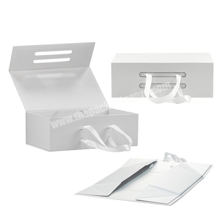 Custom High-end White Foldable Paper Packaging Cardboard Magnetic Gift Box