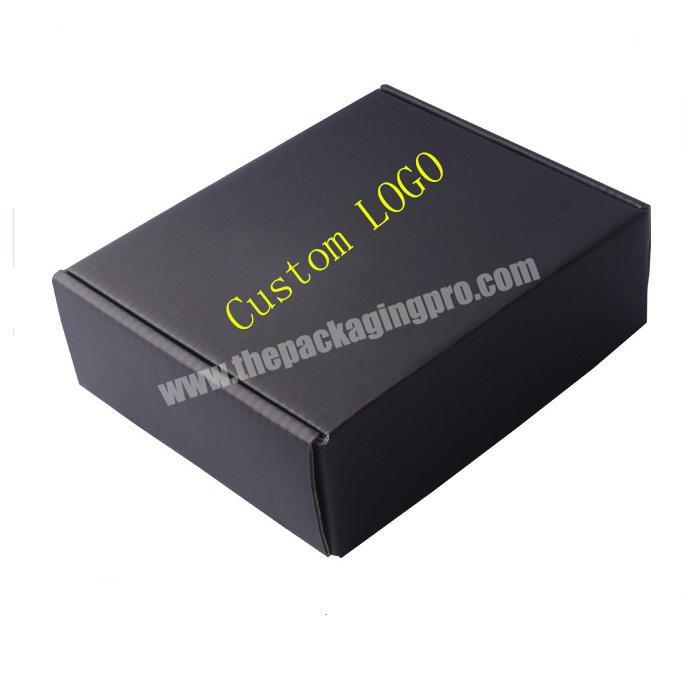 Custom high quality 2mm carton corrugated paper printed matte black makeup shipping mailer boxes