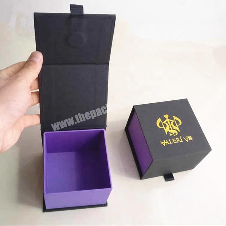 custom high quality cardboard jewelry gift box with magnet stamping logo