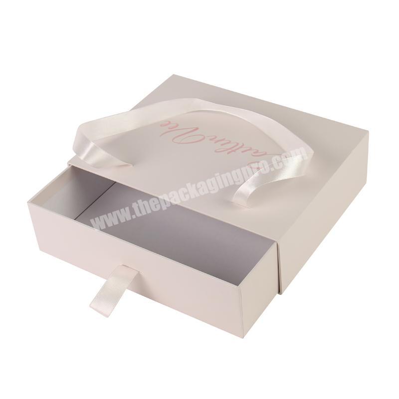 Custom High Quality Coated Paper Cardboard Garment Shirt Dress Paper Drawer Box Printing Packaging With Soft Touch Paper