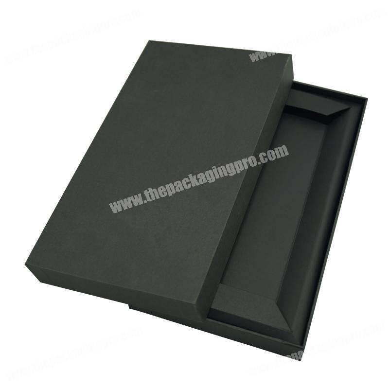 Custom high quality empty black kraft paper insert box packaging