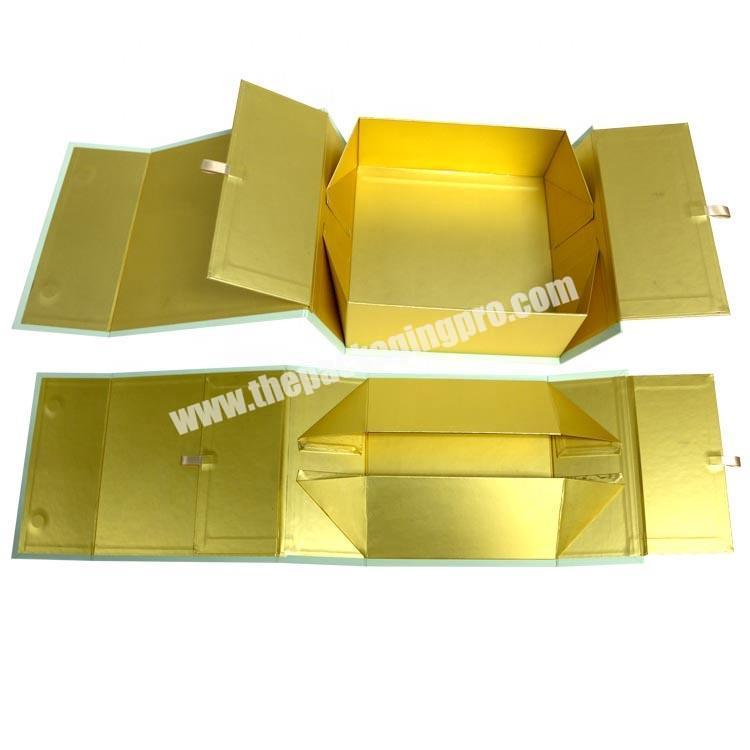 Custom High quality  Gold custom logo paper packaging gift foldable box with magnets