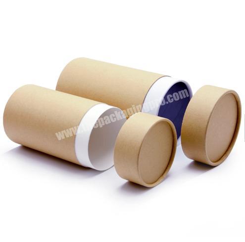 Custom high quality kraft paper round coffee tea packaging boxes gift tube box