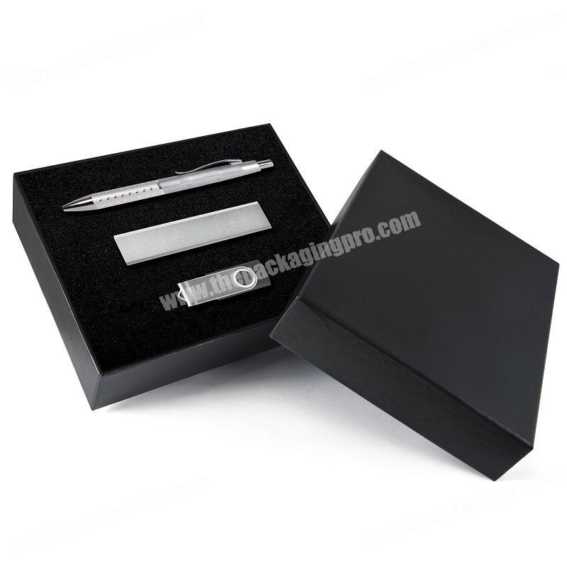 Custom high quality lid and bottom box EVA foam insert corporation promotional gift set box packaging