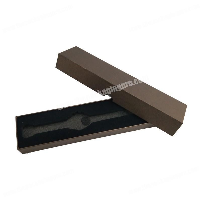 Custom high quality logo hot stamped printing hard fancy paper packaging luxury watch gift box