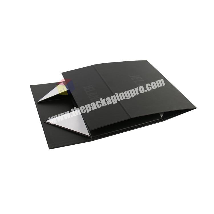 custom high quality magnetic folding black clothing box