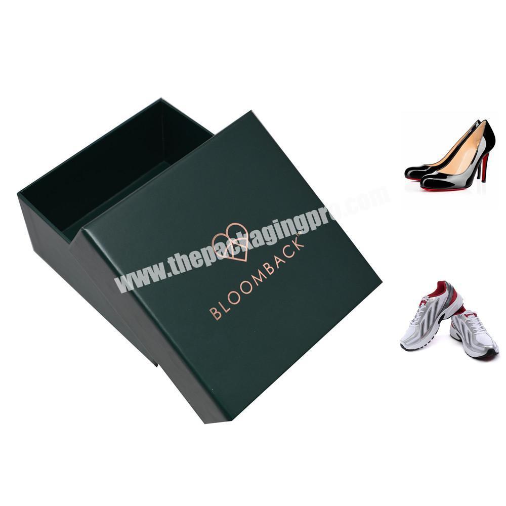 Custom high quality matt finish rigid cardboard lid and base box packaging women shoes gift box