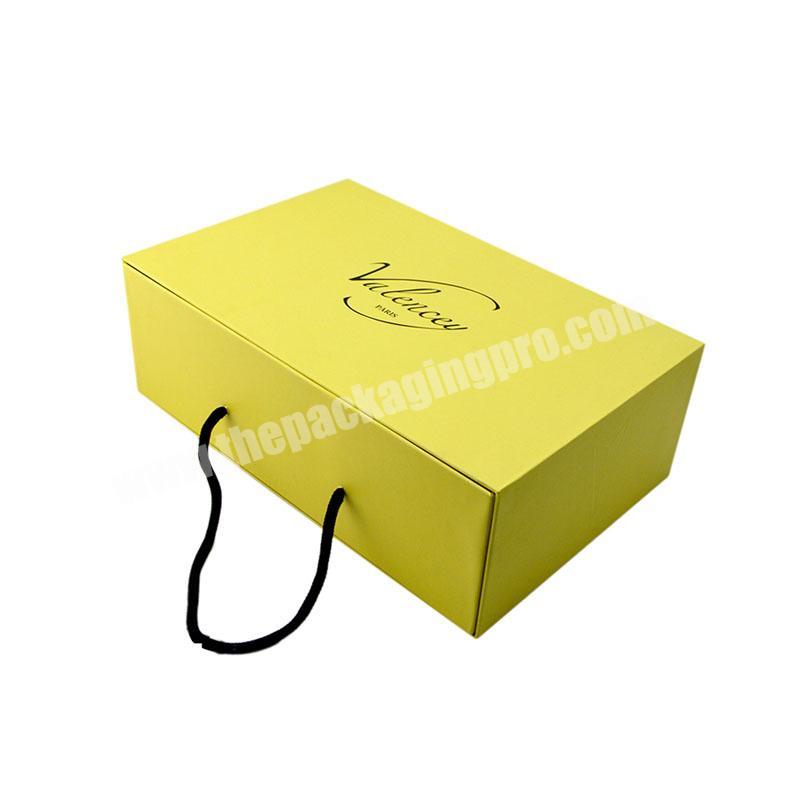 Custom High Quality Paper Packaging Sliding Shoe Box with String Handle