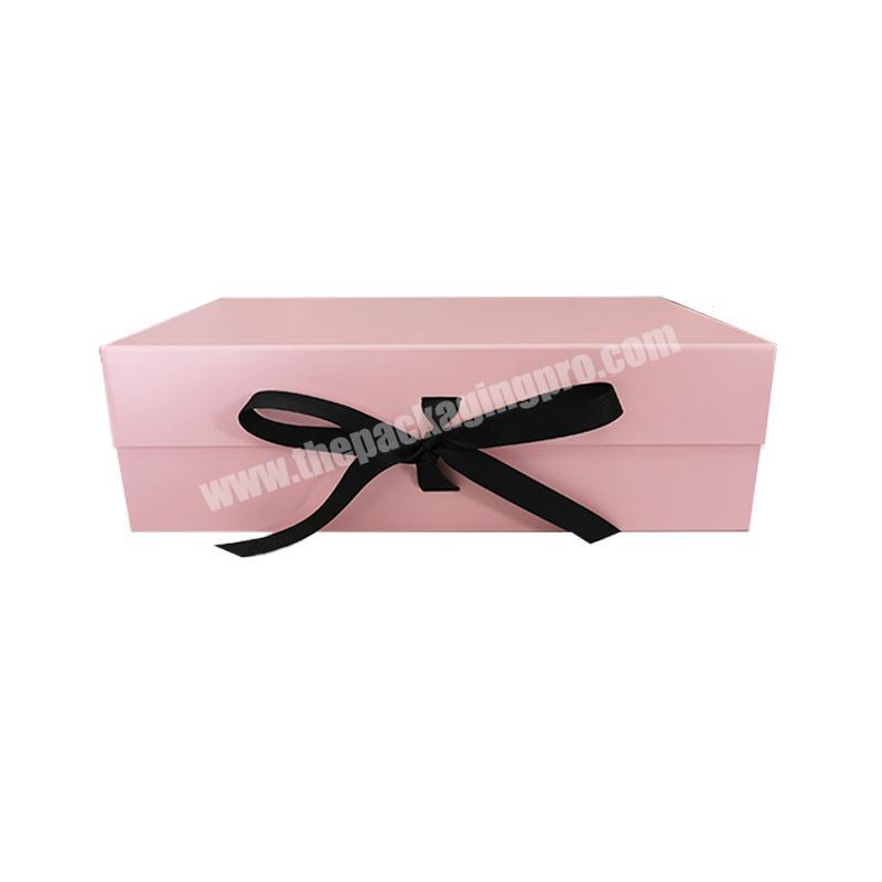 Custom high quality pink magnetic boxes with printing logo gift folding packaging