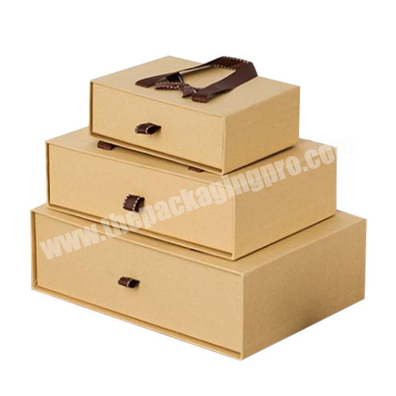 Custom High quality rectangle natural kraft paper drawer box