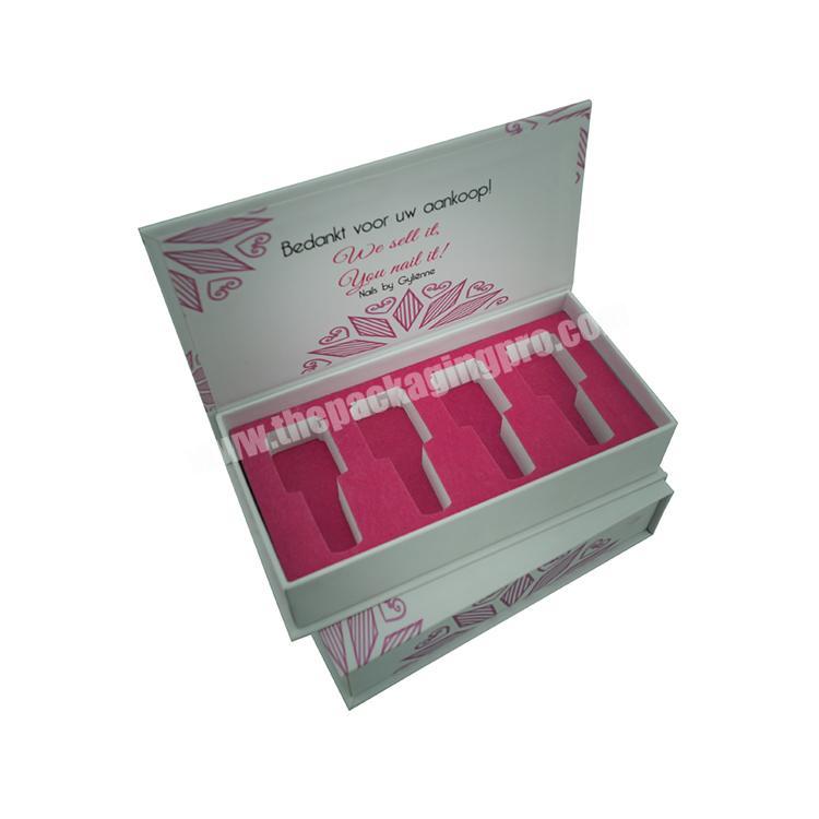 Custom high quality rigid cardboard luxury makeup kit packaging gift box with EVA foam
