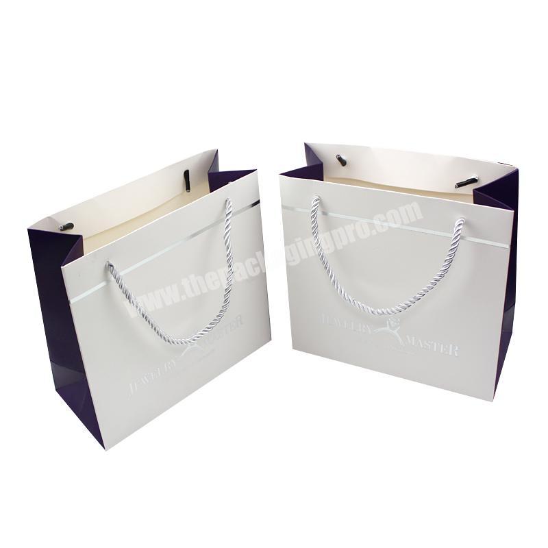 Custom high quality shopping white print paper bag machine with string
