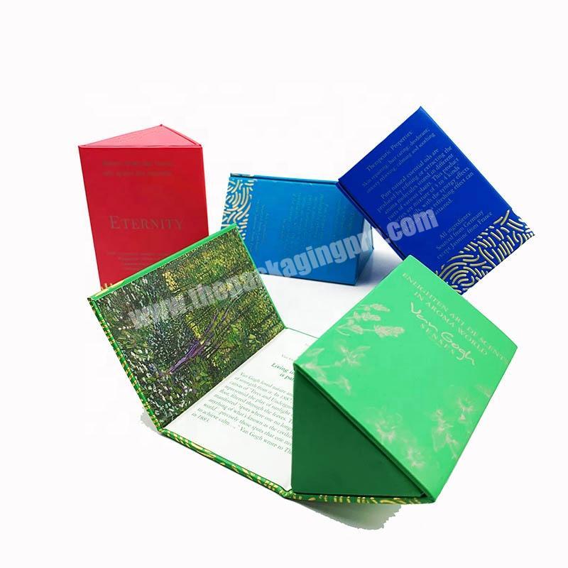 Custom high quality triangle colourful small gift box for perfume packaging