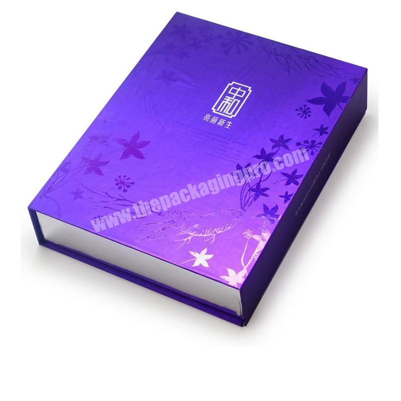 Custom high quality UV printing magnetic closure gift  lid packing box clothing packaging