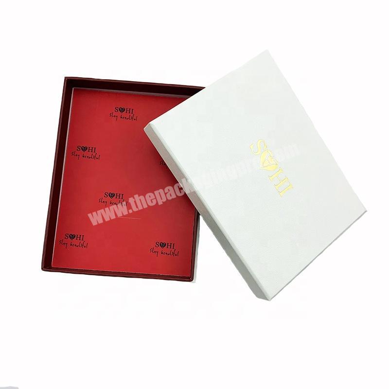 Custom high quality white leatherette paper gift jewelry box with foam