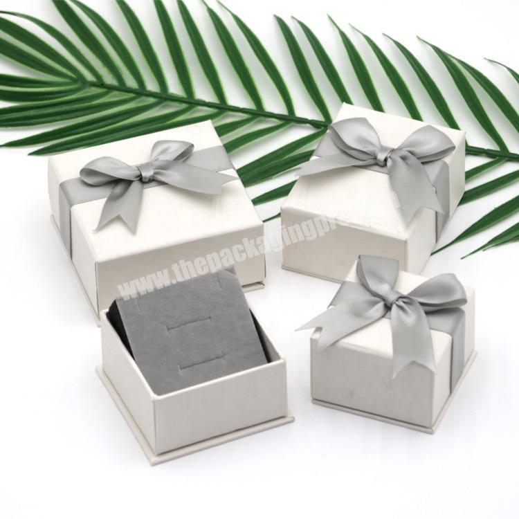 Custom highend jewelry luxury paper packaging gift box with ribbon bow