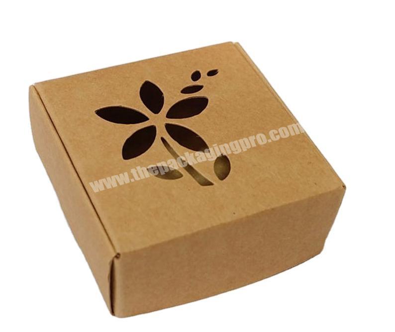 Custom hollow tree kraft paper gift box wedding favor candy handmade soap packaging