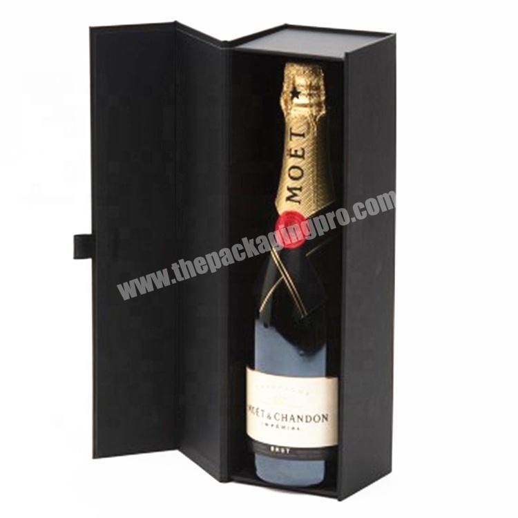 Custom Hot Sale Luxury Upscale Red Wine Bottle Packaging Gift Flip Box