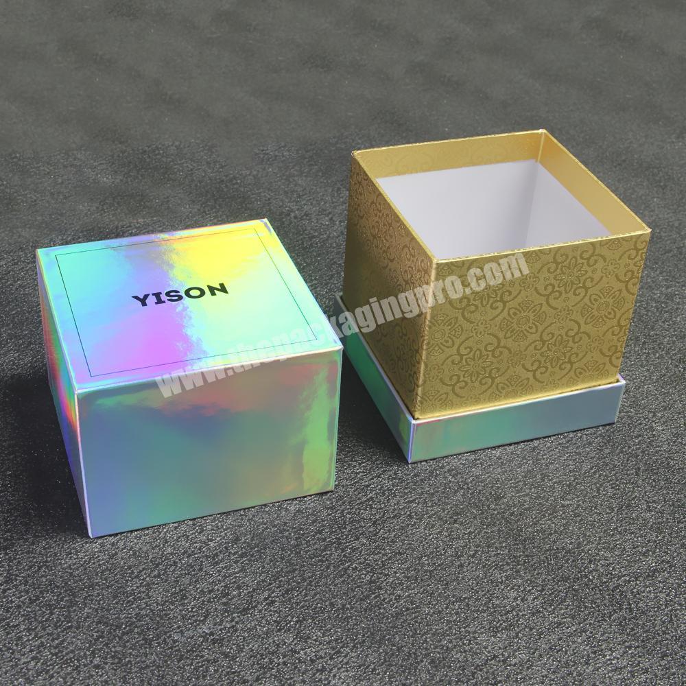 Custom hot selling holographic box cosmetics make up hologram paper packaging box holographic gift box