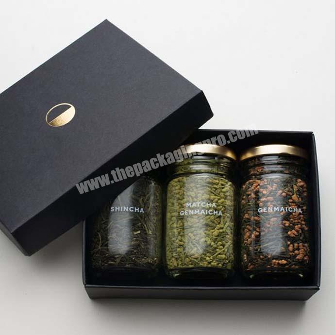 Custom Hot Stamped Logo Chinese Tea Gift Packaging Cardboard Black Tea Box with Lid